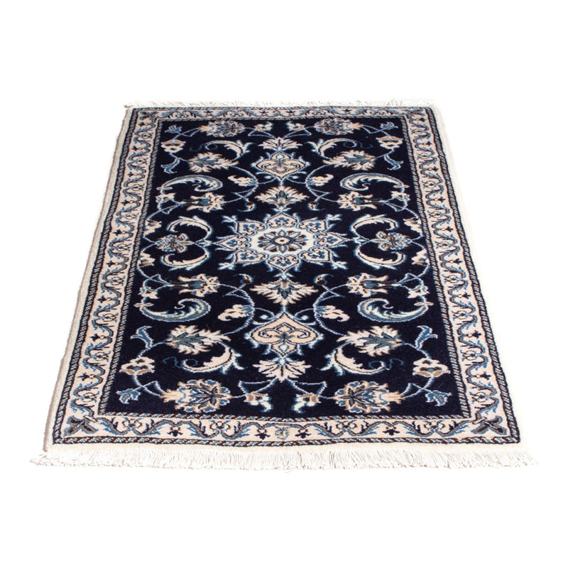 Alfombra persa - Nain - 135 x 69 cm - azul oscuro