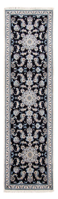 Alfombra de pasillo Alfombra persa - Nain - 287 x 79 cm - azul oscuro
