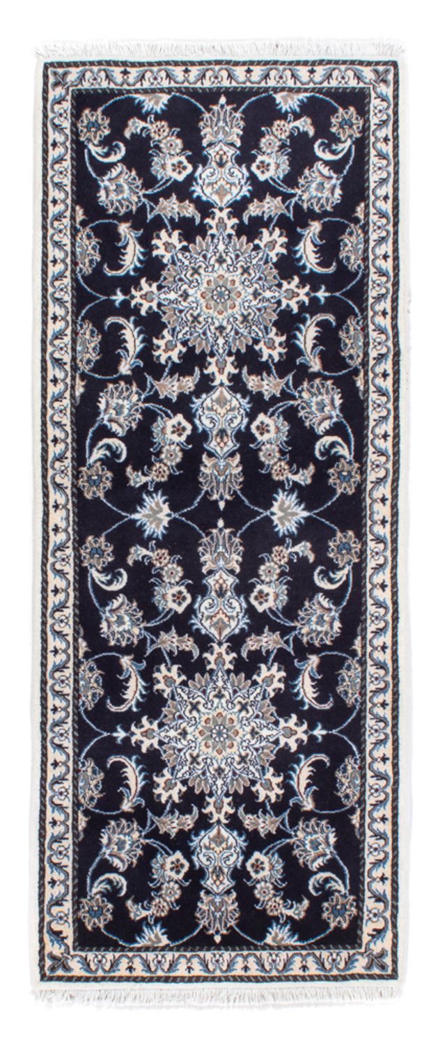 Alfombra de pasillo Alfombra persa - Nain - 200 x 79 cm - azul oscuro