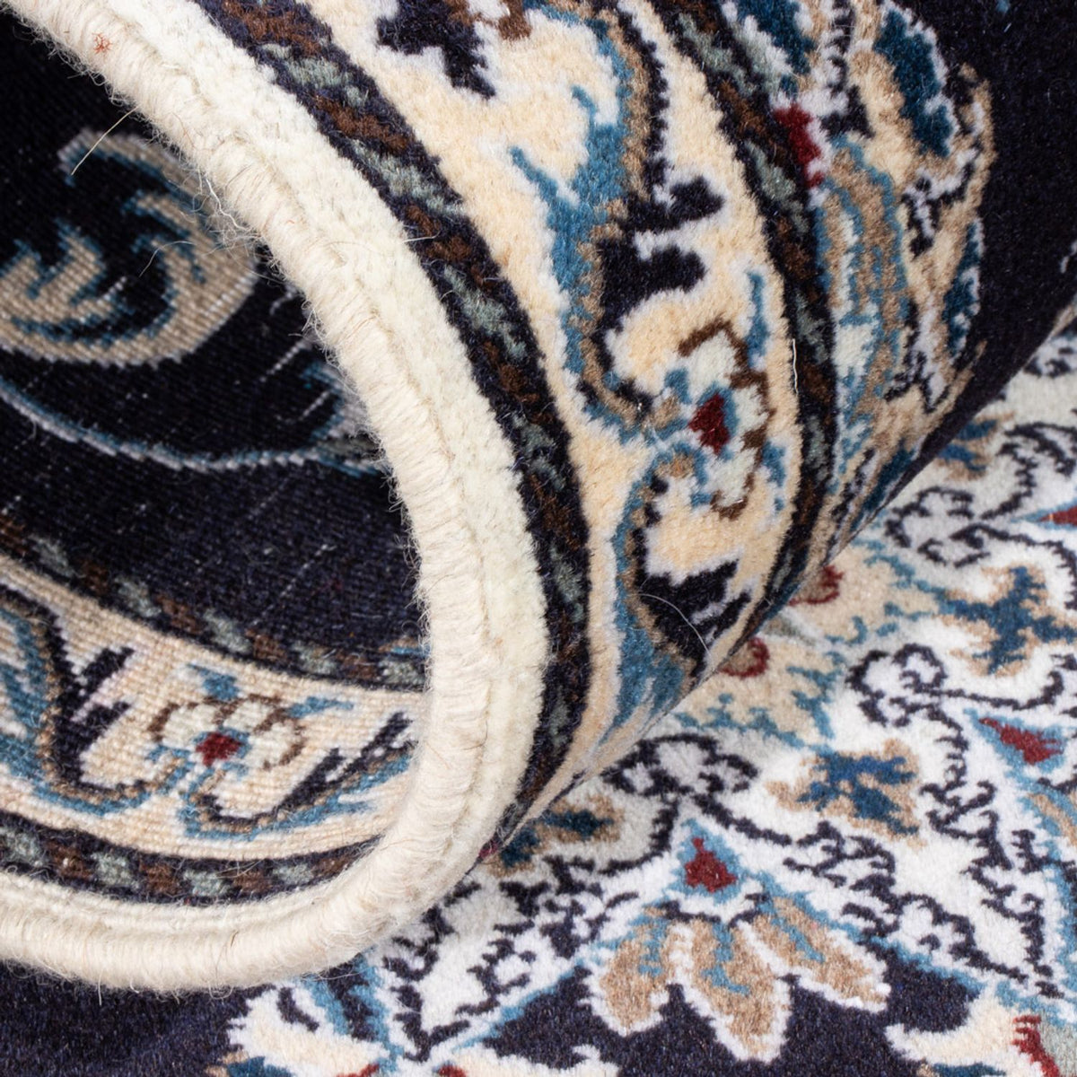 Alfombra de pasillo Alfombra persa - Nain - 200 x 79 cm - azul oscuro