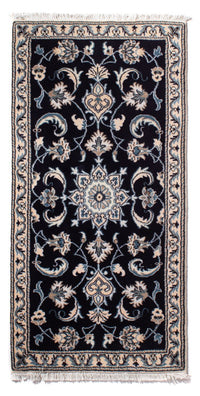 Alfombra persa - Nain - 143 x 69 cm - azul oscuro
