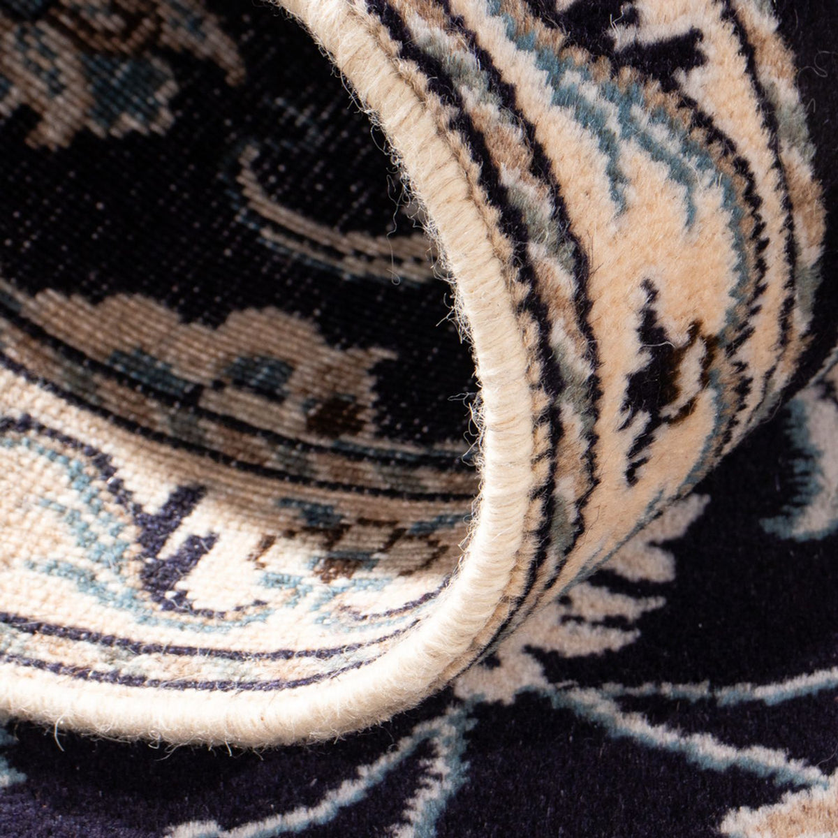 Alfombra persa - Nain - 143 x 69 cm - azul oscuro