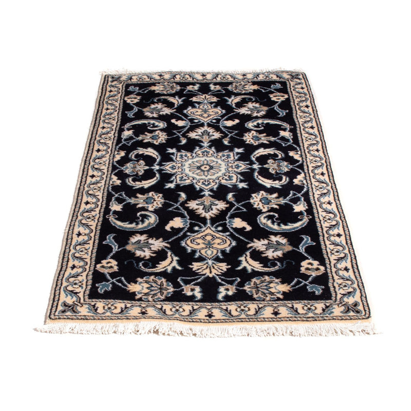 Alfombra persa - Nain - 143 x 69 cm - azul oscuro