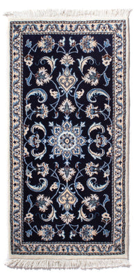 Alfombra persa - Nain - 140 x 68 cm - azul oscuro