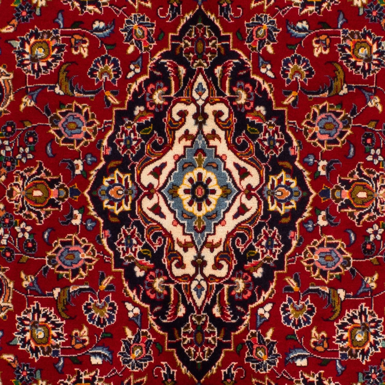 Alfombra persa - Keshan - 214 x 142 cm - rojo