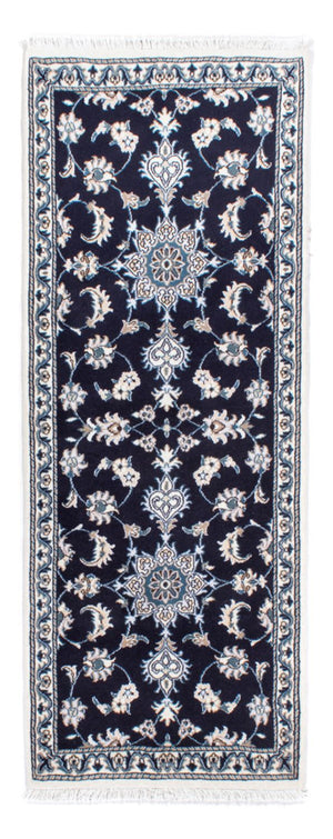 Alfombra de pasillo Alfombra persa - Nain - 202 x 78 cm - azul oscuro