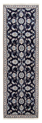 Alfombra persa - Nain - 134 x 71 cm - azul oscuro