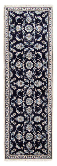 Alfombra persa - Nain - 134 x 71 cm - azul oscuro