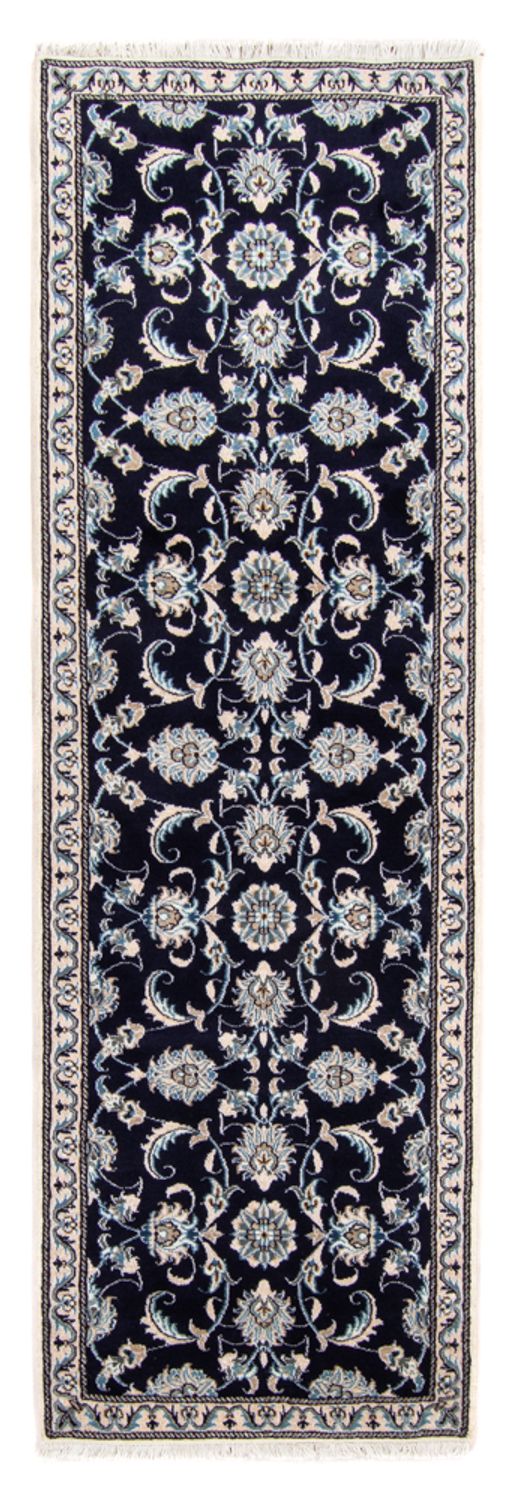 Alfombra persa - Nain - 134 x 71 cm - azul oscuro