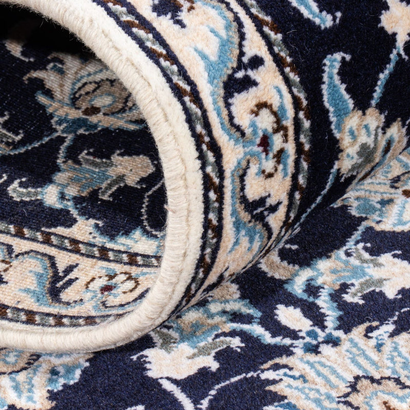 Alfombra persa - Nain - 134 x 71 cm - azul oscuro