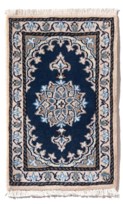 Alfombra persa - Nain - 60 x 40 cm - azul oscuro