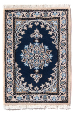 Alfombra persa - Nain - 60 x 40 cm - azul oscuro
