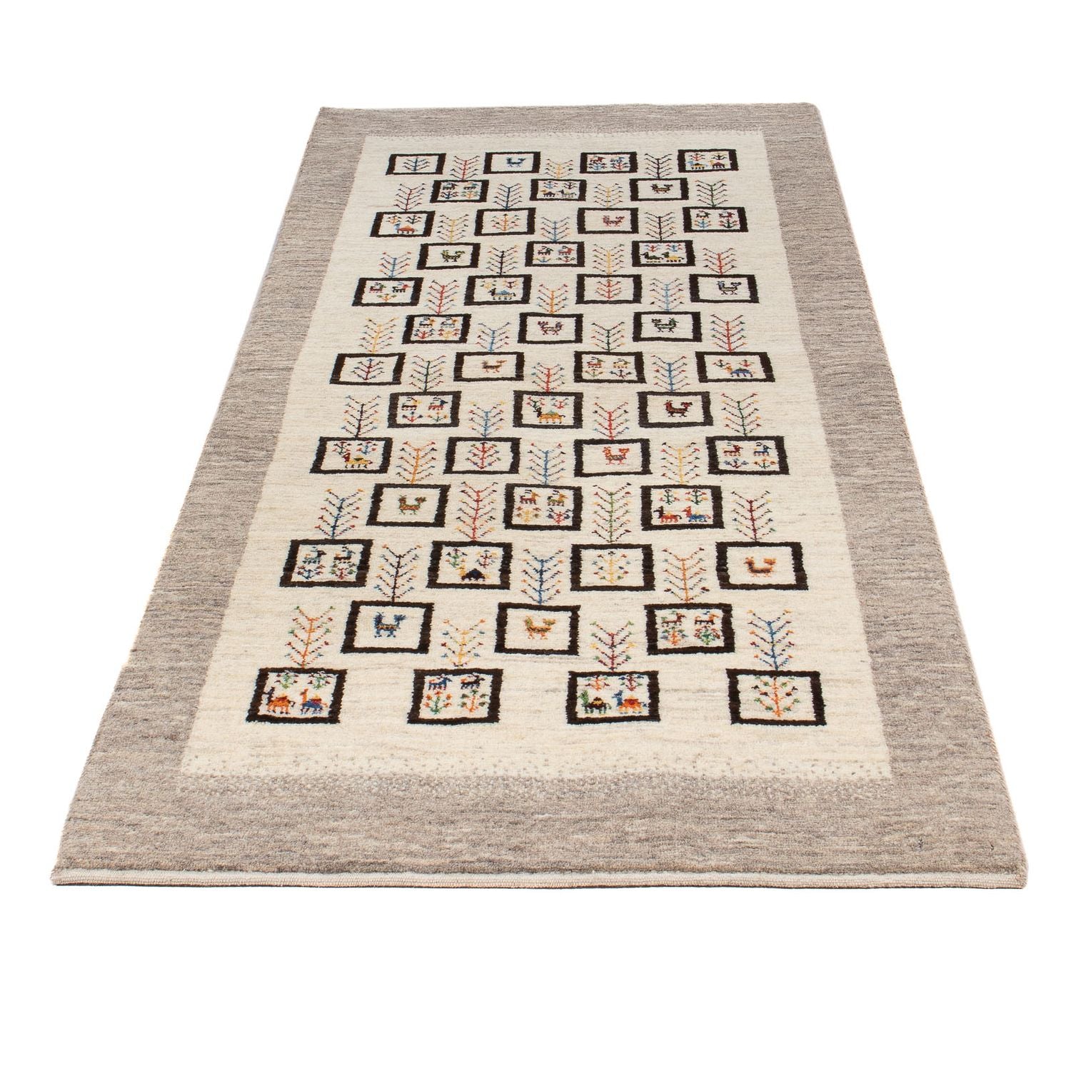 Alfombra de pasillo Alfombra Gabbeh - Loribaft Persa - 199 x 87 cm - natural