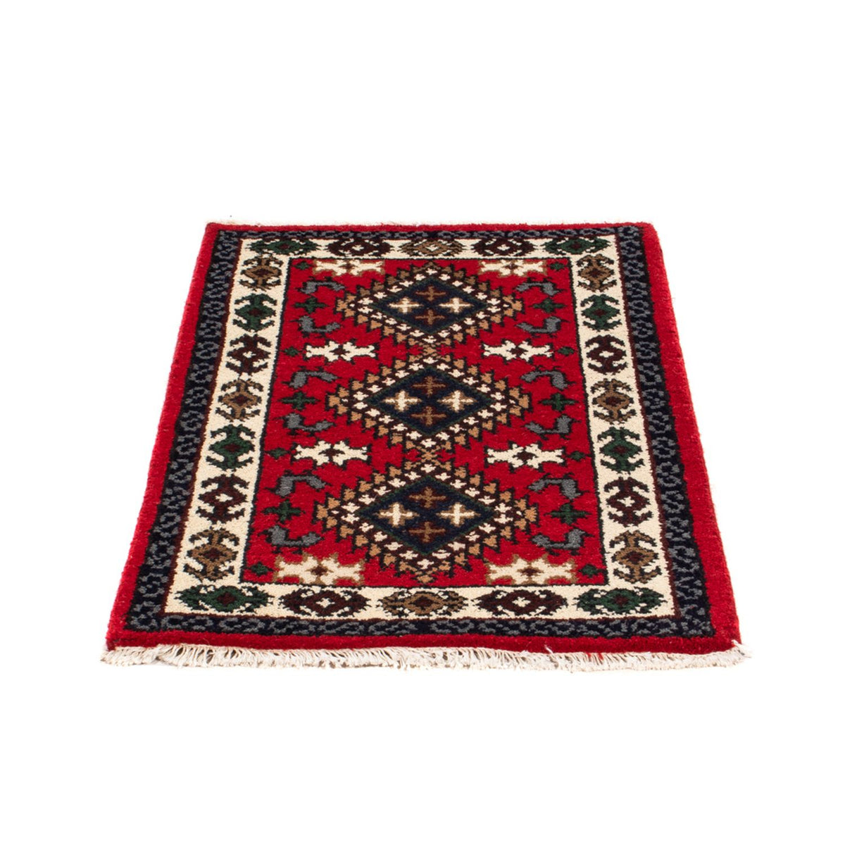 Alfombra oriental - 90 x 60 cm - rojo