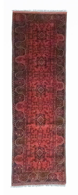 Alfombra de pasillo Alfombra afgana - Kunduz - 295 x 75 cm - rojo