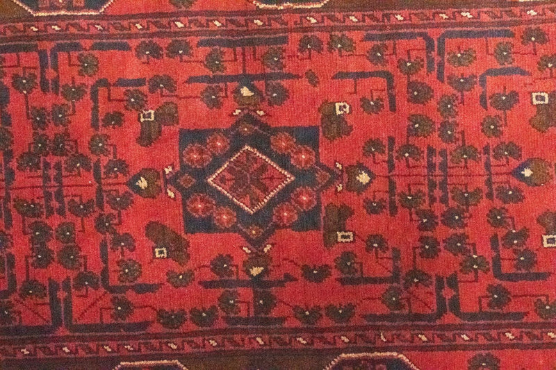 Alfombra de pasillo Alfombra afgana - Kunduz - 295 x 75 cm - rojo