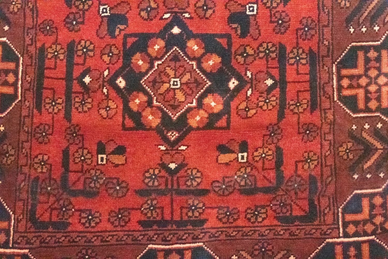 Alfombra de pasillo Alfombra afgana - Kunduz - 288 x 78 cm - rojo
