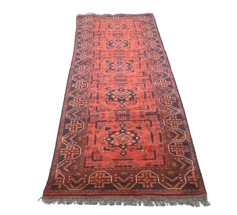 Alfombra de pasillo Alfombra afgana - Kunduz - 288 x 78 cm - rojo