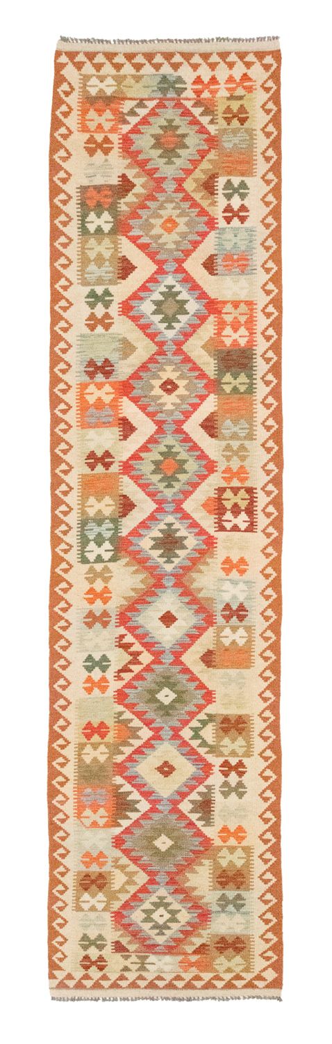 Alfombra de pasillo Alfombra Kelim - Oriental - 396 x 81 cm - rojo