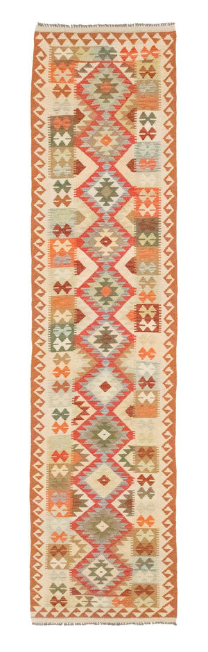 Alfombra de pasillo Alfombra Kelim - Oriental - 396 x 81 cm - rojo