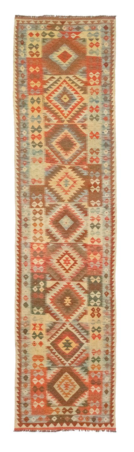 Alfombra de pasillo Alfombra Kelim - Oriental - 395 x 84 cm - marrón