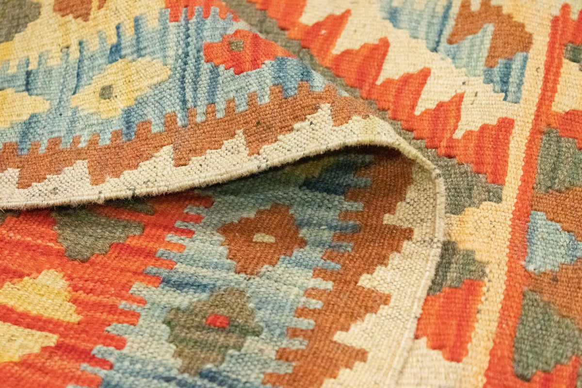 Alfombra de pasillo Alfombra Kelim - Oriental - 395 x 84 cm - marrón