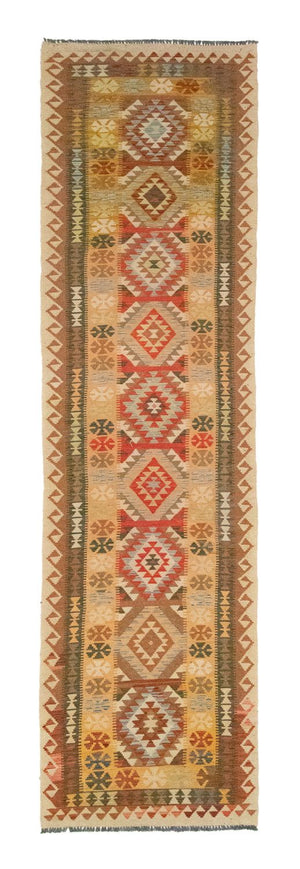 Alfombra de pasillo Alfombra Kelim - Oriental - 390 x 85 cm - marrón