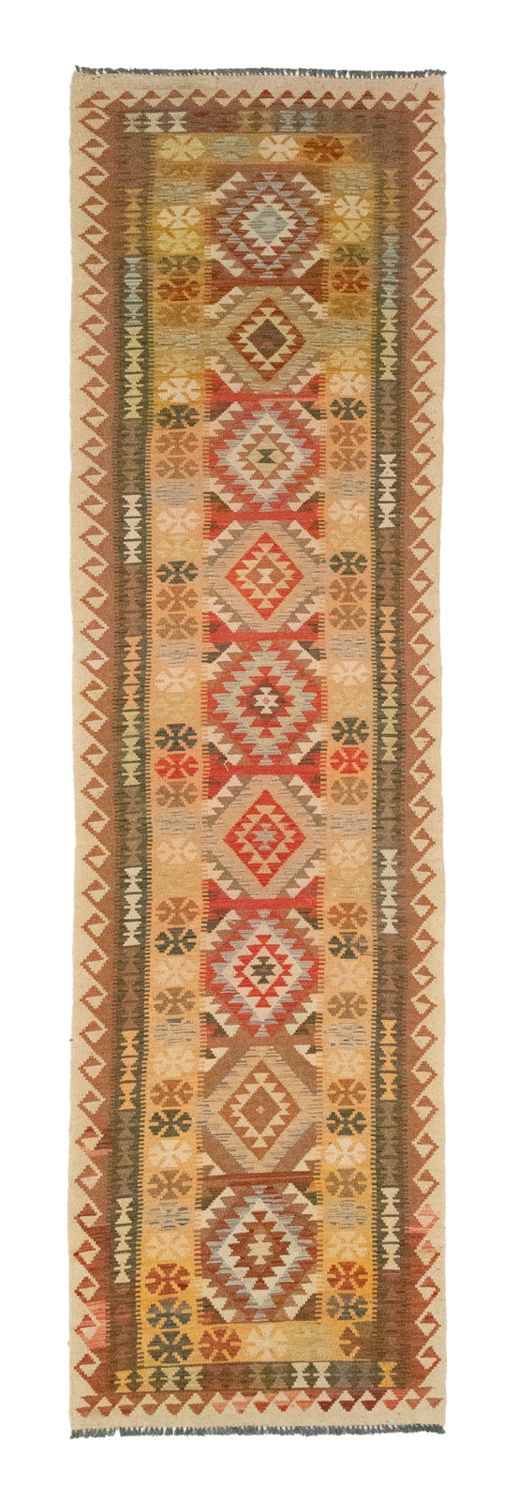 Alfombra de pasillo Alfombra Kelim - Oriental - 390 x 85 cm - marrón