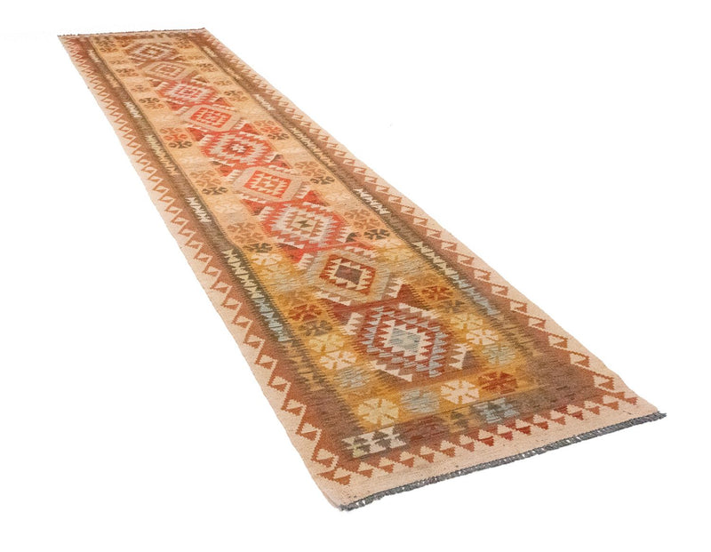Alfombra de pasillo Alfombra Kelim - Oriental - 390 x 85 cm - marrón