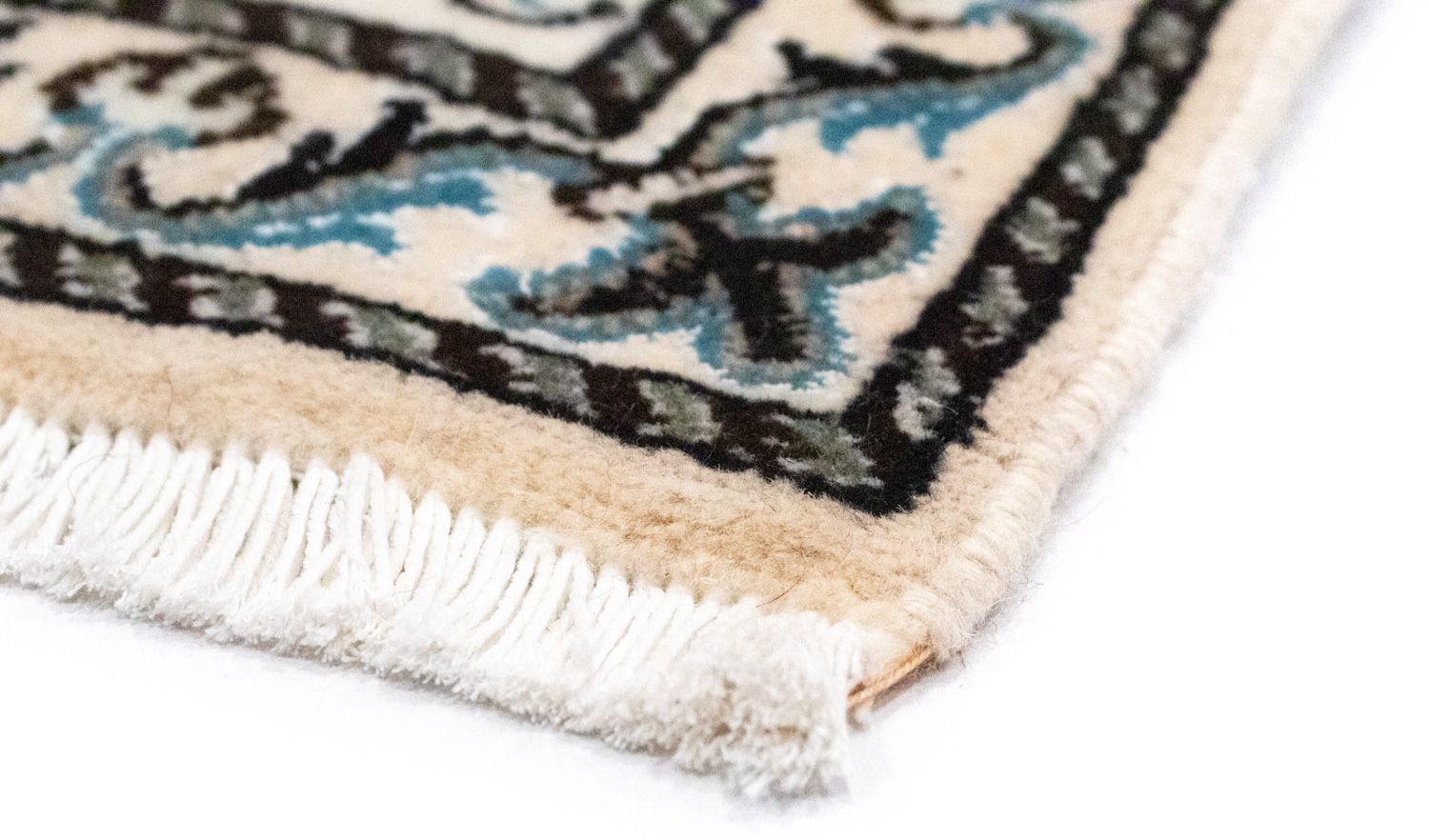 Alfombra persa - Nain - 82 x 54 cm - blanco natural