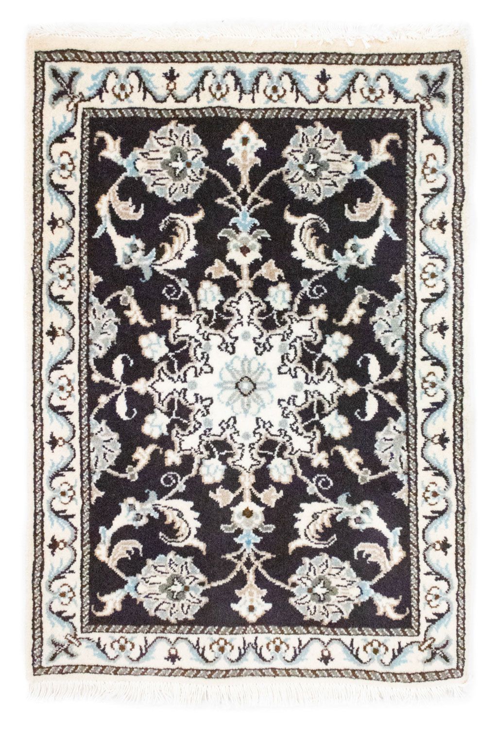 Alfombra persa - Nain - 84 x 58 cm - azul oscuro
