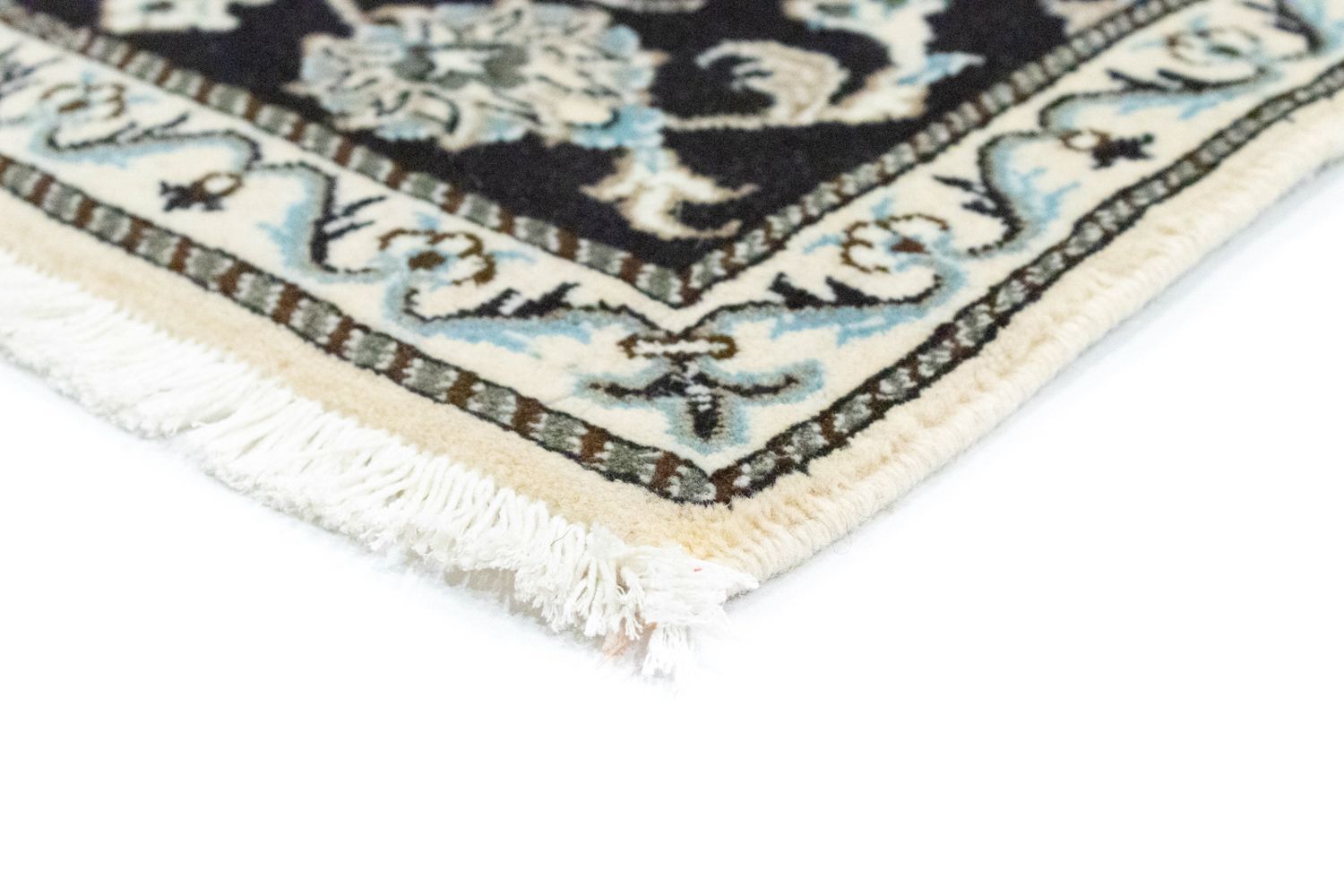 Alfombra persa - Nain - 84 x 58 cm - azul oscuro