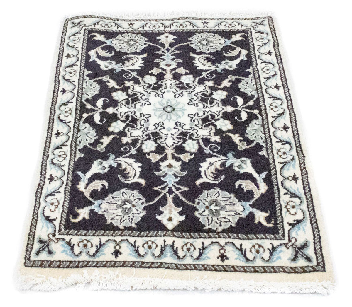 Alfombra persa - Nain - 84 x 58 cm - azul oscuro