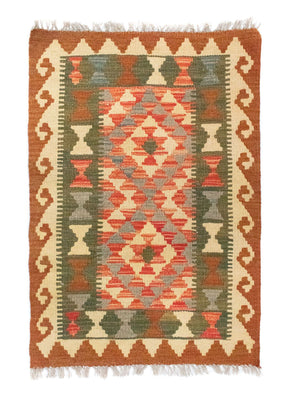 Alfombra Kelim - Oriental - 90 x 60 cm - marrón