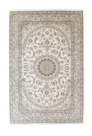 Alfombra Persa - Nain - Real - 304 x 200 cm - blanco natural