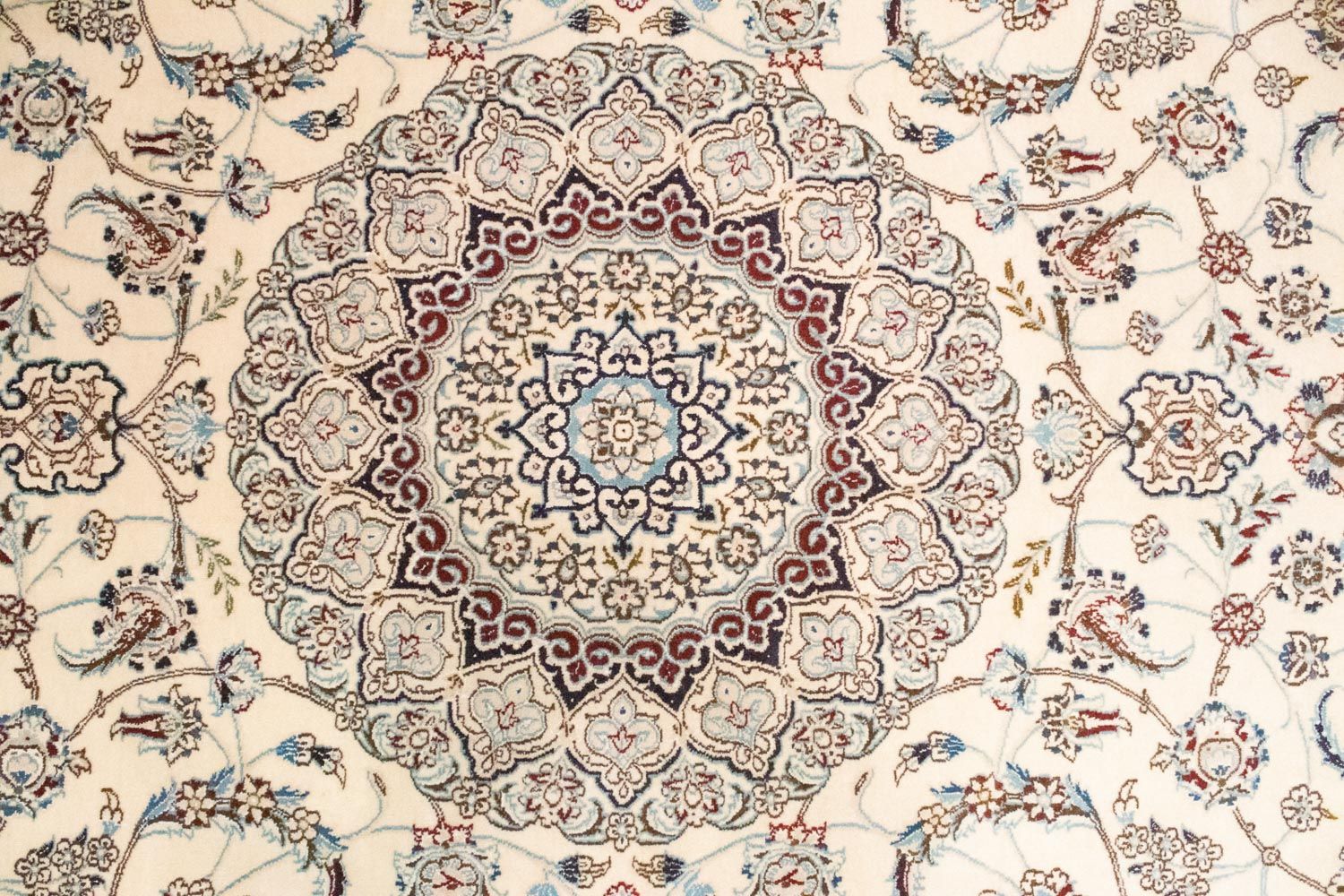 Alfombra Persa - Nain - Real - 304 x 200 cm - blanco natural