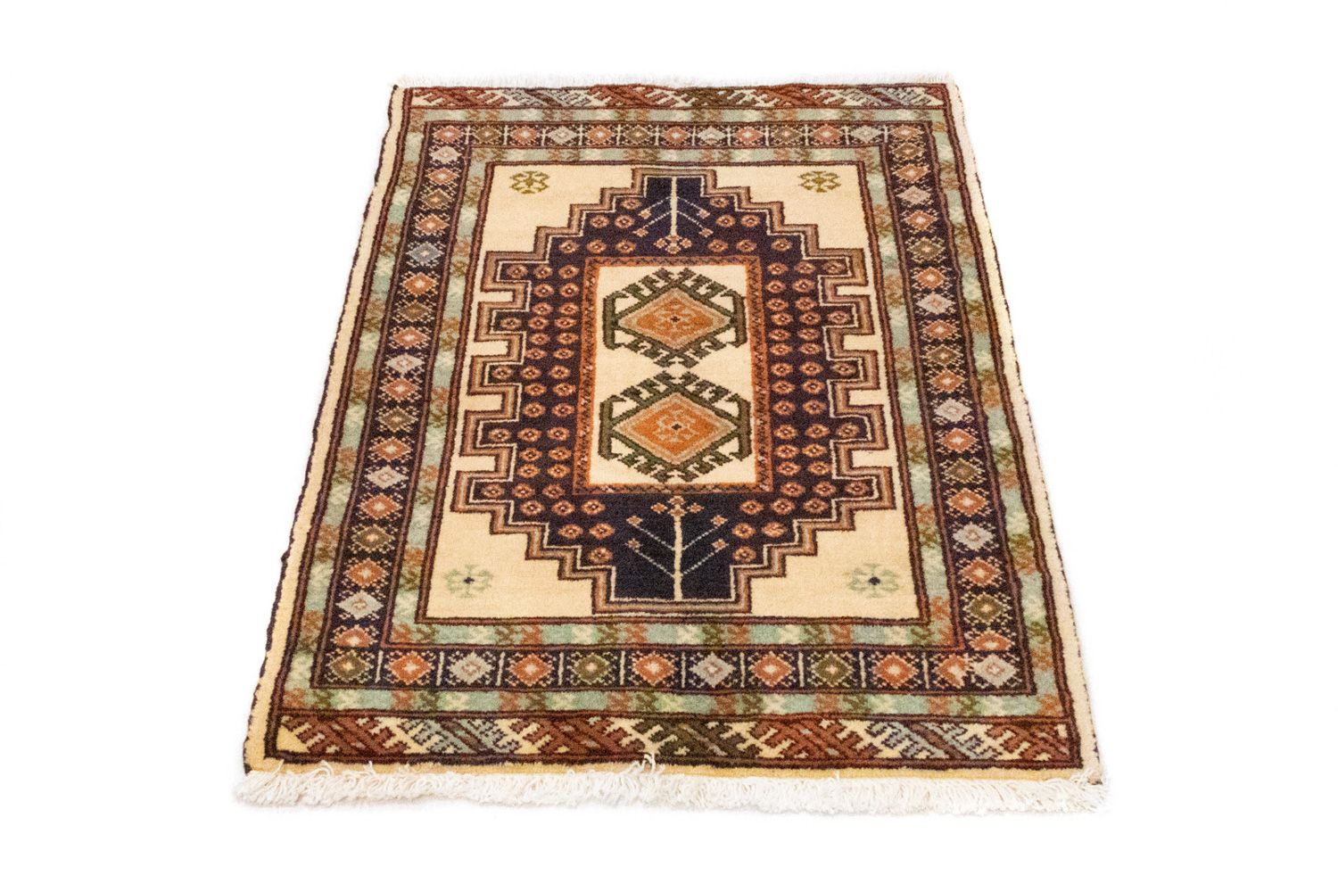 Alfombra Turkaman - 93 x 63 cm - azul