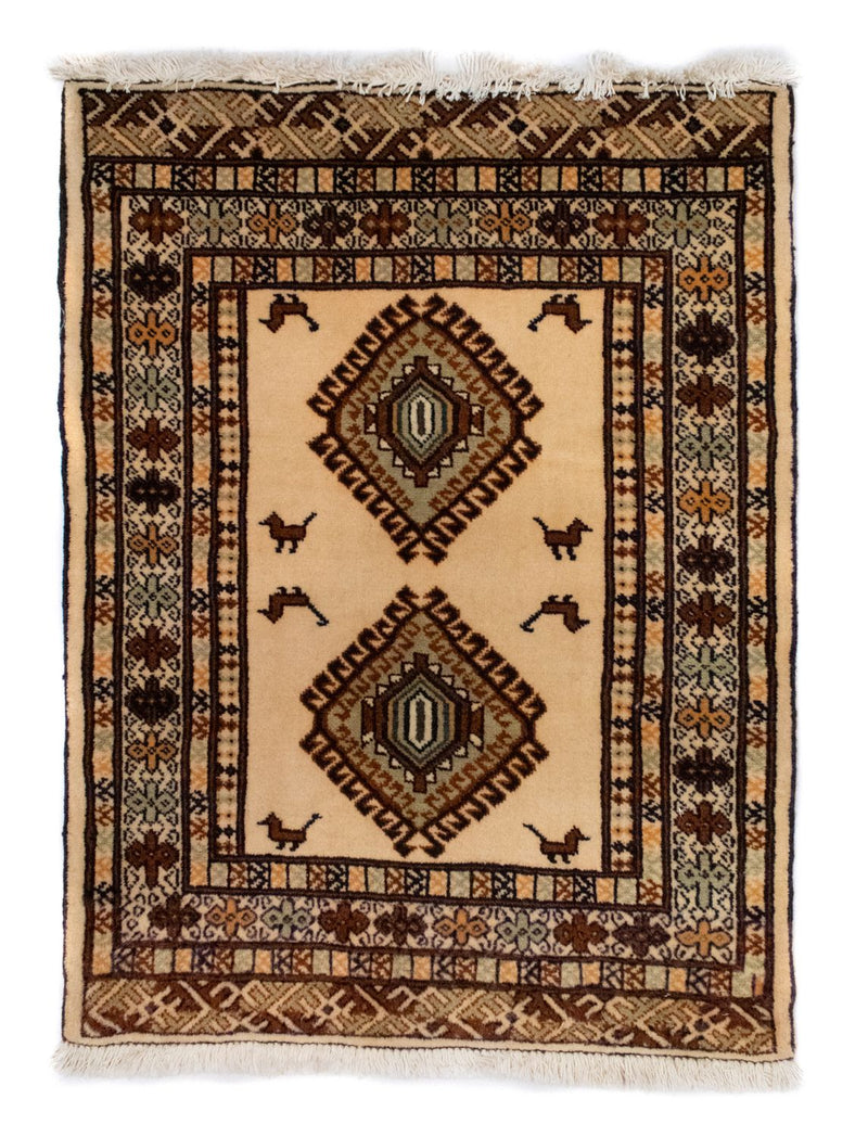 Alfombra Turkaman - 87 x 64 cm - azul