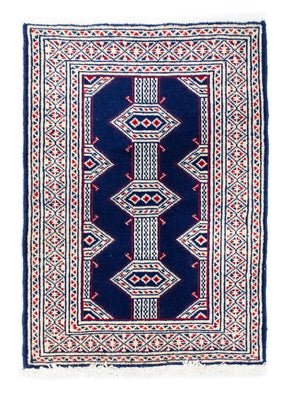 Alfombra Turkaman - 90 x 62 cm - azul