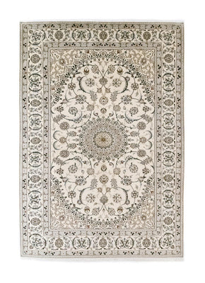 Alfombra Persa - Nain - Real - 305 x 208 cm - blanco natural