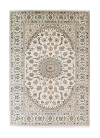 Alfombra Persa - Nain - Real - 305 x 208 cm - blanco natural