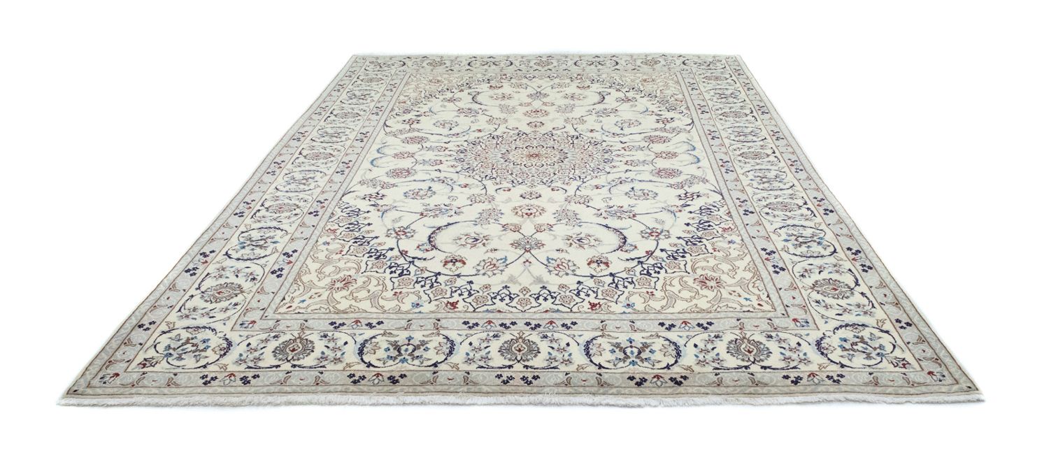 Alfombra Persa - Nain - Real - 305 x 208 cm - blanco natural
