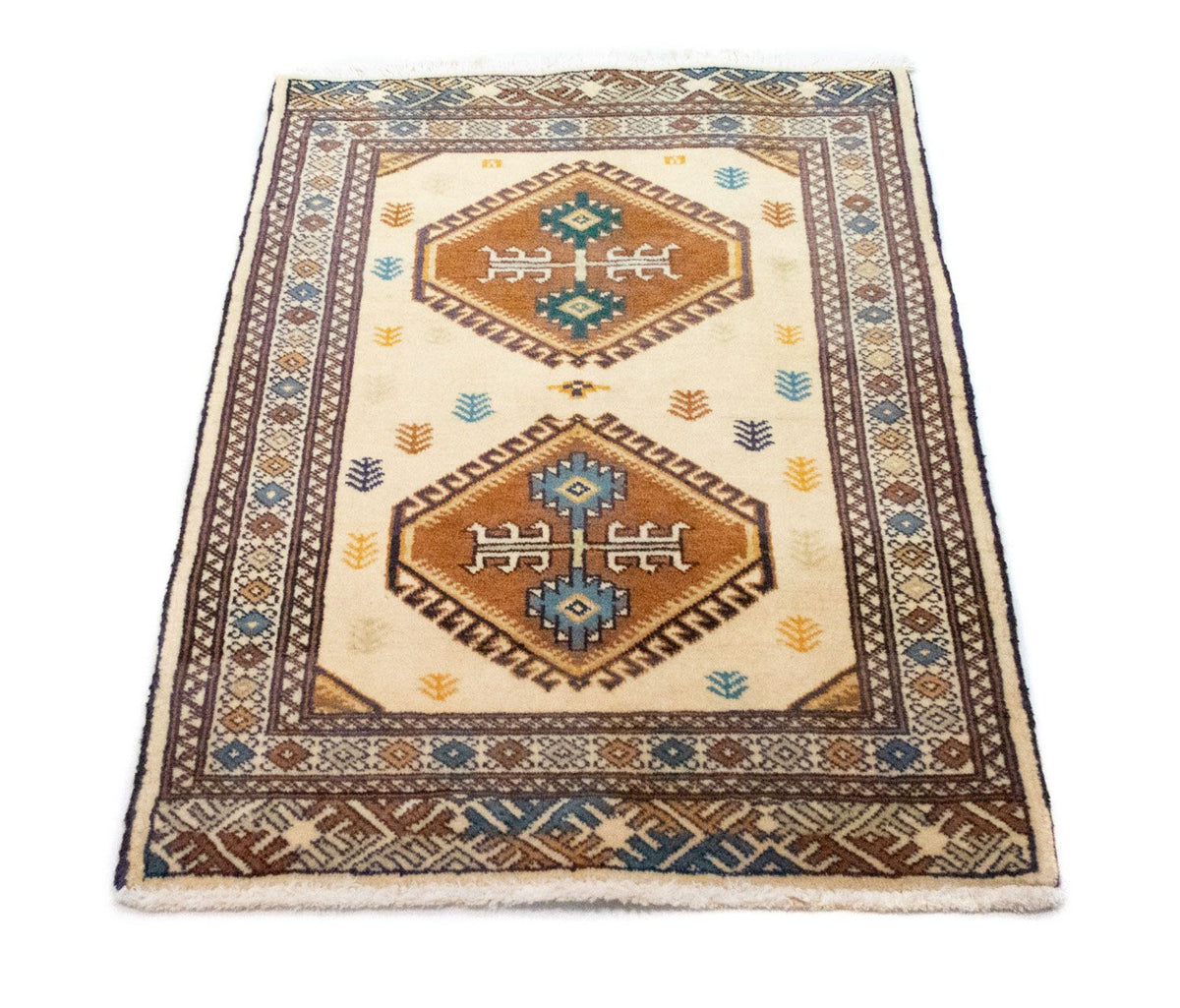 Alfombra Turkaman - 88 x 63 cm - beige