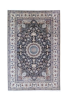 Alfombra Persa - Nain - Real - 300 x 200 cm - azul oscuro