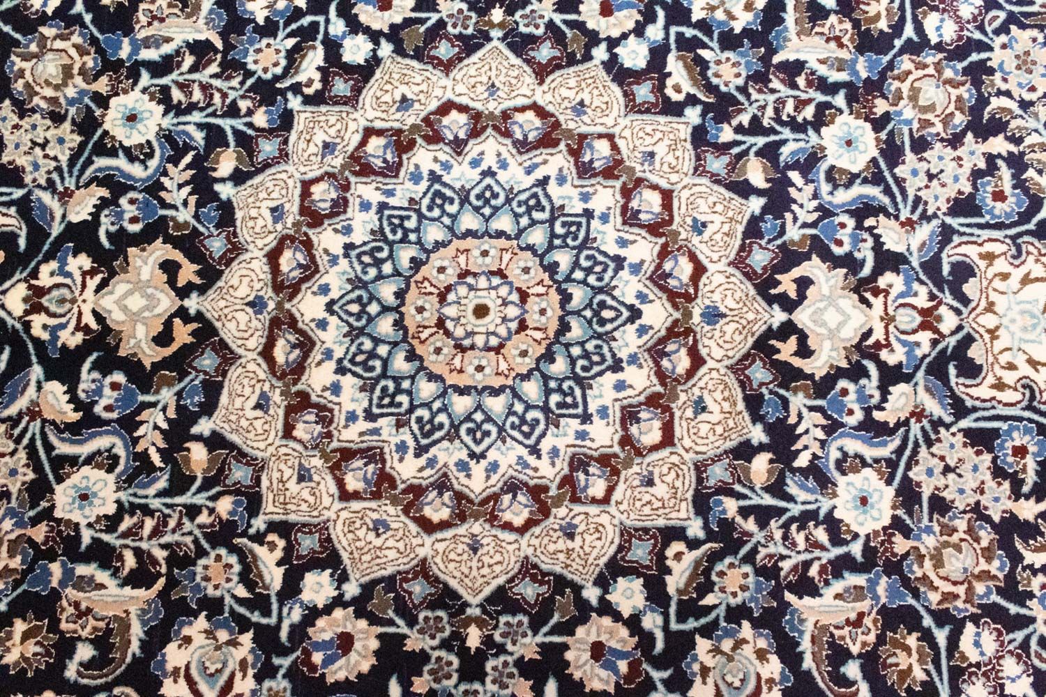 Alfombra Persa - Nain - Real - 300 x 200 cm - azul oscuro