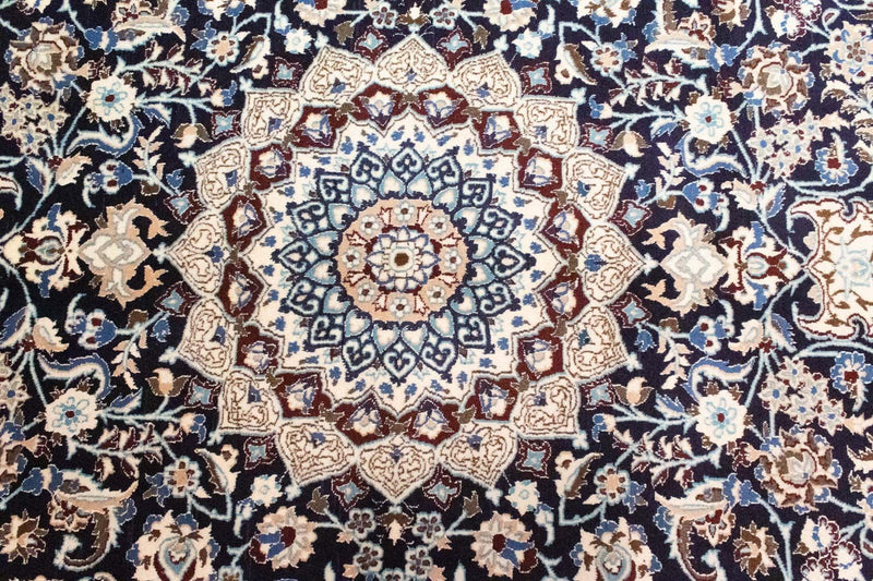 Alfombra Persa - Nain - Real - 300 x 200 cm - azul oscuro