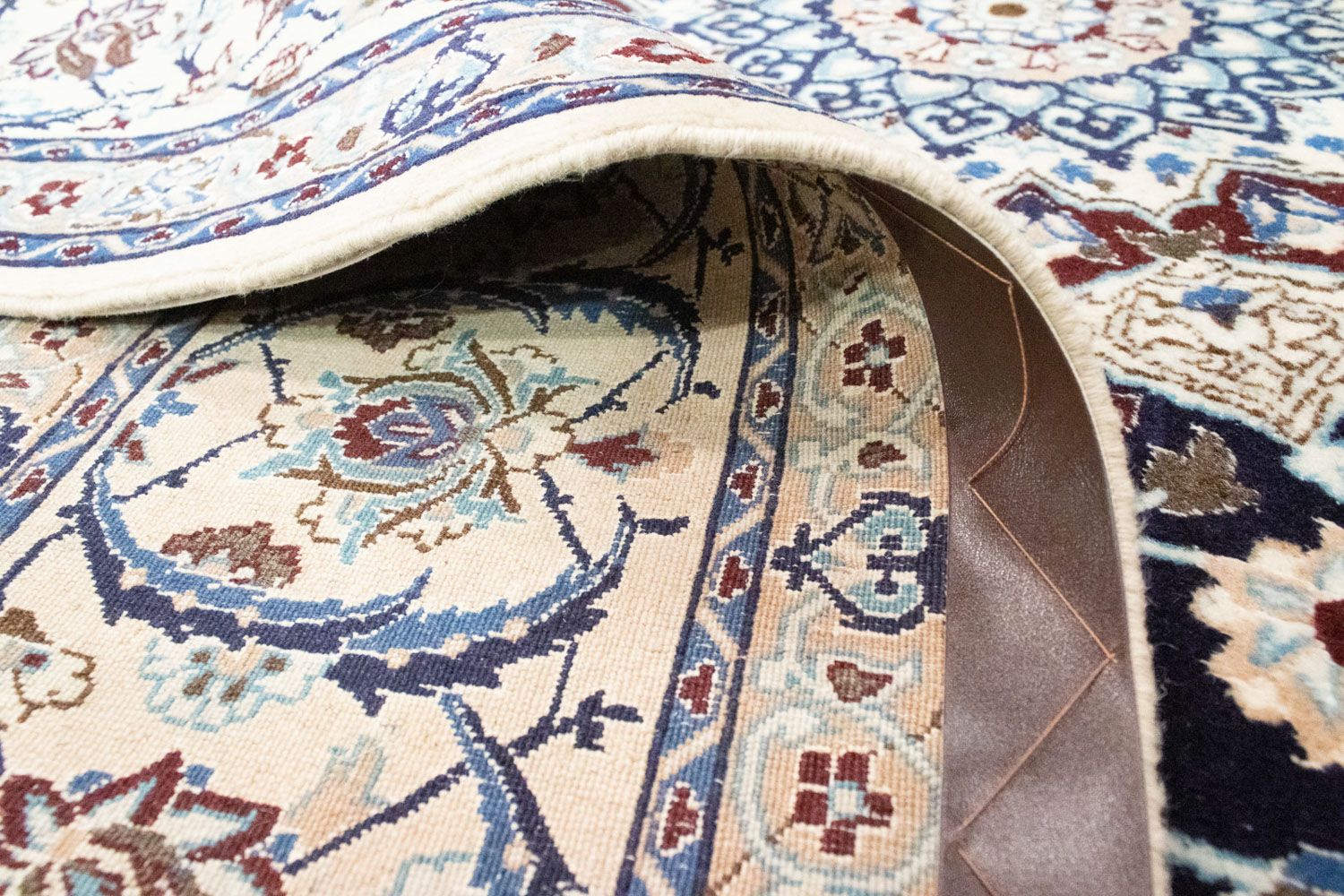 Alfombra Persa - Nain - Real - 300 x 200 cm - azul oscuro