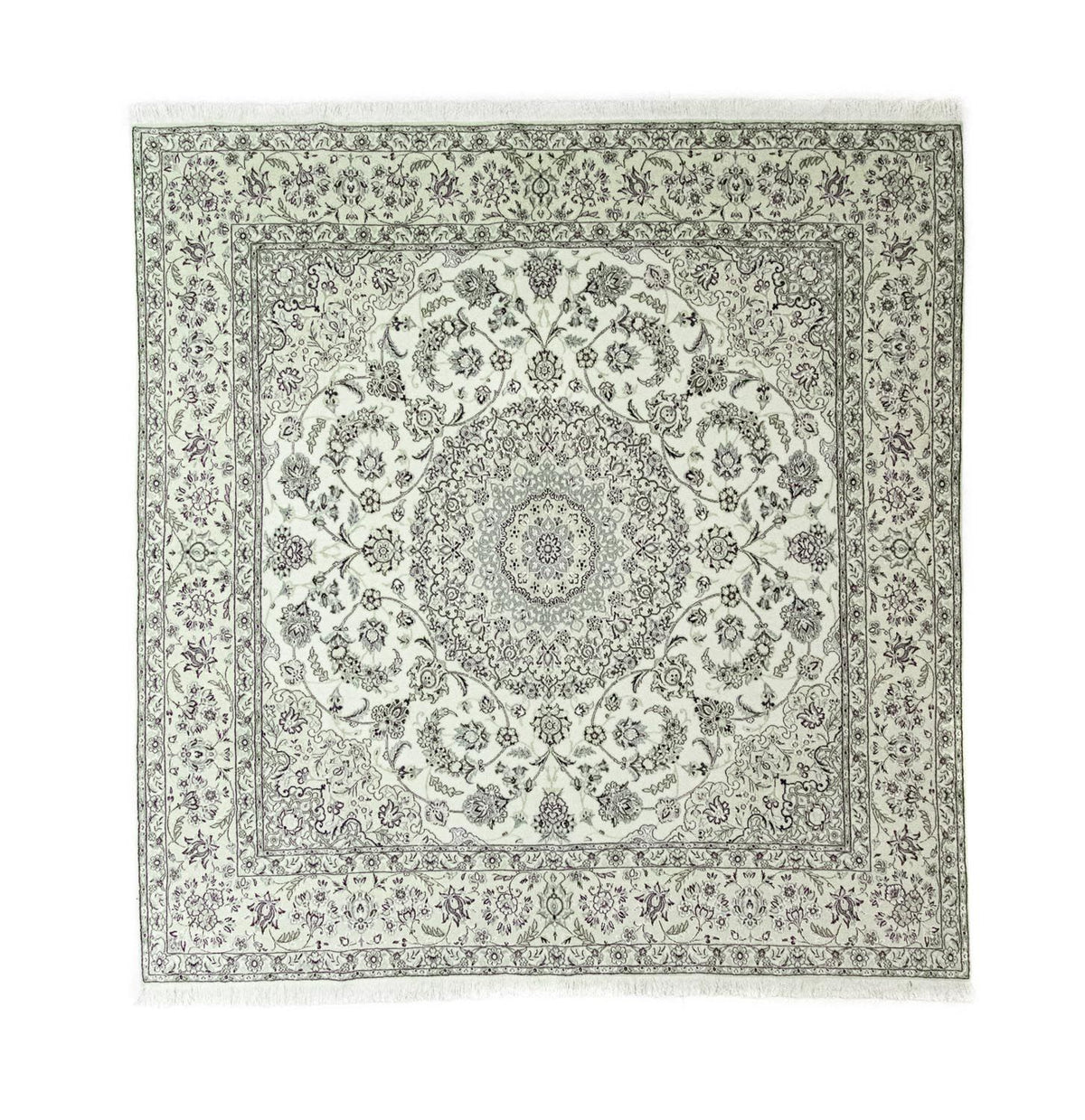 Alfombra Persa - Nain - Real cuadrado  - 255 x 242 cm - blanco natural