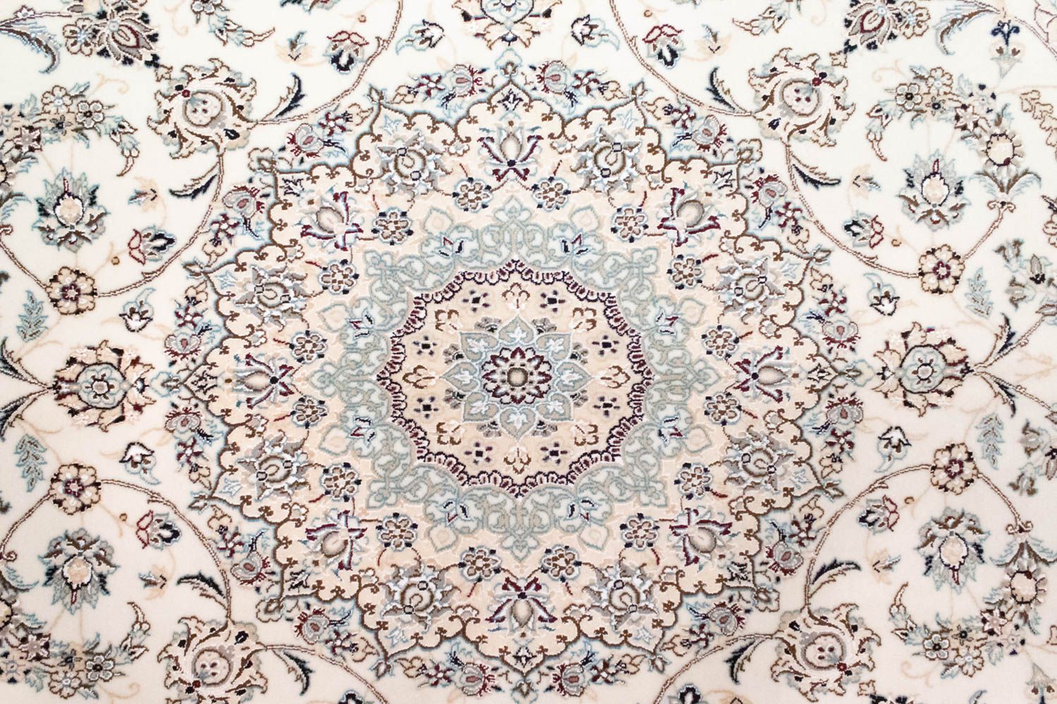 Alfombra Persa - Nain - Real cuadrado  - 255 x 242 cm - blanco natural