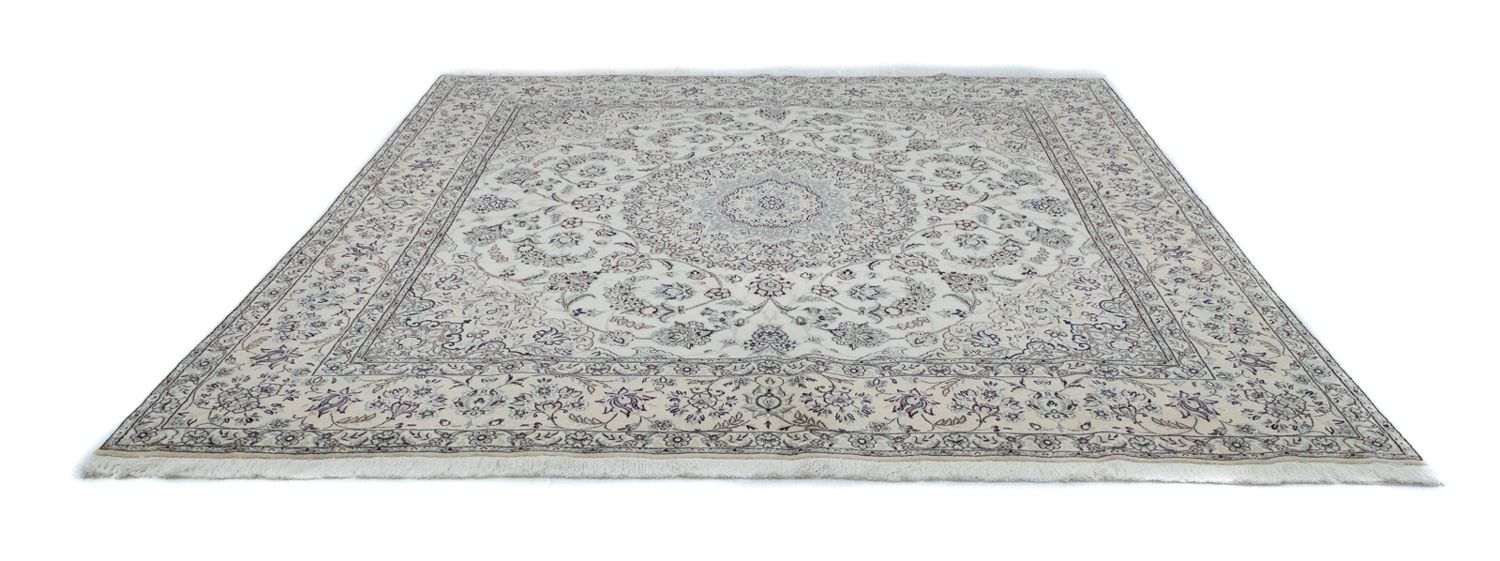 Alfombra Persa - Nain - Real cuadrado  - 255 x 242 cm - blanco natural